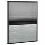 Zanzariera Plissettata Finestra Alluminio 80x100 cm con Tendina