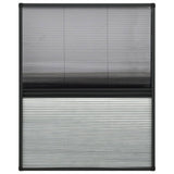 Zanzariera Plissettata Finestra Alluminio 80x100 cm con Tendina