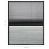 Zanzariera Plissettata Finestra Alluminio 80x100 cm con Tendina