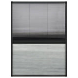 Zanzariera Plissettata Finestra Alluminio 80x120 cm con Tendina