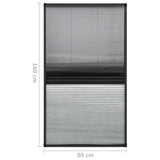 Zanzariera Plissettata Finestra Alluminio 80x160 cm con Tendina