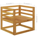 Set Divani da Giardino 6 pz con Cuscini Crema Massello Acacia