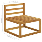 Set Divani da Giardino 8 pz con Cuscini Crema Massello Acacia