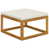 Set Divani da Giardino 9 pz con Cuscini Crema in Legno Acacia