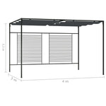 Gazebo con Tetto Retrattile 4x3x2,3 m Antracite 180 g/m