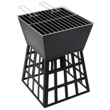 Braciere e Barbecue 2 in 1 34x34x48 cm in Acciaio