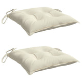 Cuscini per Sedia 2 pz Bianco Crema 50x50x7cm in Tessuto Oxford