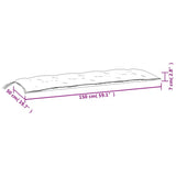 Cuscino per Panca Tortora 150x50x3 cm in Tessuto Oxford
