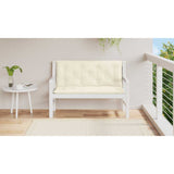 Cuscino per Panca Bianco Crema 120x(50+50)x7cm Tessuto Oxford