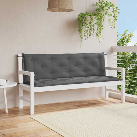 Cuscini Panca Giardino 2pz Antracite 150x50x7cm Tessuto Oxford