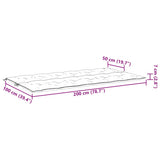 Cuscino per Panca Antracite 200x(50+50)x7 cm in Tessuto Oxford