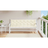 Cuscini Panca Giardino 2pz Bianco Crema 200x50x7 Tessuto Oxford