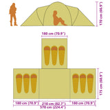 Tenda da Campeggio 9 Persone in Tessuto Grigio e Arancione