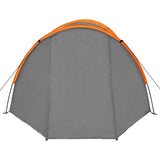 Tenda da Campeggio 4 Persone in Tessuto Grigio e Arancione