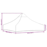 Tetto per Tendone per Feste 2x2 m Marrone 270 g/m