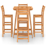 Set da Bar da Giardino 5 pz in Legno Massello di Acacia