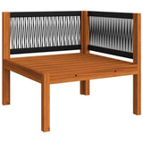 Set da Giardino 7 pz con Cuscini in Legno Crema, Acacia e Corda