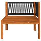 Set da giardino 6 pezzi con cuscini in legno crema, acacia e corda