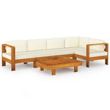 Set da Giardino 6 pz con Cuscini 100x60 cm Legno di Acacia
