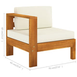 Set da Giardino 7 pz con Cuscini 100x60 cm Legno di Acacia