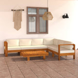 Set da Giardino 7 pz con Cuscini 100x60 cm Legno di Acacia