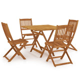 Set da Pranzo da Giardino 5 pz Pieghevole in Massello di Acacia