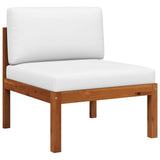 Set da giardino 2 pezzi con cuscini in legno di acacia e corda