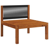 Set da giardino 2 pezzi con cuscini in legno di acacia e corda