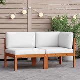 Set da giardino 2 pezzi con cuscini in legno di acacia e corda