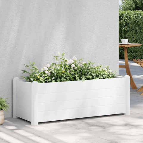 Letto Rialzato da Giardino in PP Bianco 100x43x35 cm