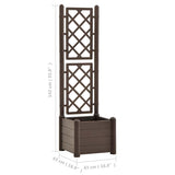 Fioriera da Giardino con Graticcio 43x43x142 cm PP Mocca