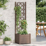 Fioriera da Giardino con Graticcio 43x43x142 cm PP Mocca