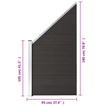 Pannello di Recinzione in WPC 95x(105-180) cm Nero