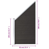 Pannello di Recinzione in WPC 95x(105-180) cm Nero