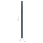 Pali di Recinzione 2 pz Grigio Scuro 185 cm in Alluminio