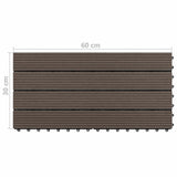 Piastrella per Decking 6 pcs Marrone Scuro 60 x 30 cm WPC