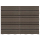 Piastrella per Decking 6 pcs Marrone Scuro 60 x 30 cm WPC