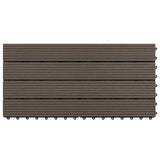 Piastrella per Decking 6 pcs Marrone Scuro 60 x 30 cm WPC