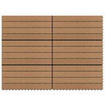 Piastrelle per Decking in WPC 6 pz 60x30 cm 1,08 m Marrone