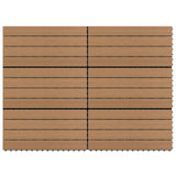 Piastrelle per Decking in WPC 6 pz 60x30 cm 1,08 m Marrone