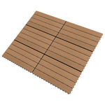 Piastrelle per Decking in WPC 6 pz 60x30 cm 1,08 m Marrone