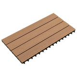 Piastrelle per Decking in WPC 6 pz 60x30 cm 1,08 m Marrone