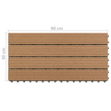 Piastrelle per Decking in WPC 6 pz 60x30 cm 1,08 m Marrone