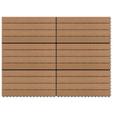 Piastrella per Decking 6 pcs Marrone 60 x 30 cm WPC