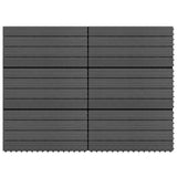 Piastrella per Decking 6 pcs Nero 60 x 30 cm WPC