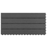 Piastrella per Decking 6 pcs Nero 60 x 30 cm WPC