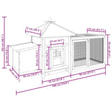 Pollaio con Casetta Nidificazione Grigio 190x72x102 cm in Abete