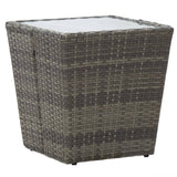 Set Bistrot Giardino 3 pz Polyrattan e Vetro Temperato Grigio