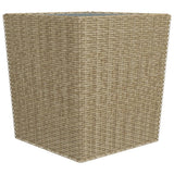 Set Bistrot da Giardino 3 pz Polyrattan e Vetro Temperato Beige