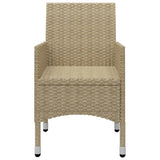 Set Bistrot da Giardino 3 pz Polyrattan e Vetro Temperato Beige